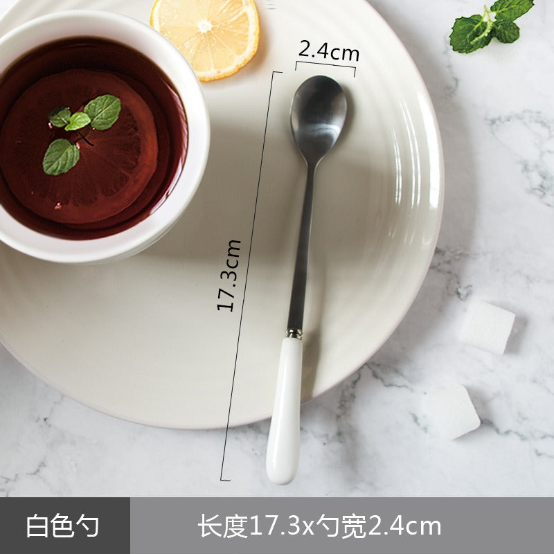 Spoon Handle Coffee Spoon Extended Dessert Spoon Milk Tea Spoon Small Spoon Lid Accessories