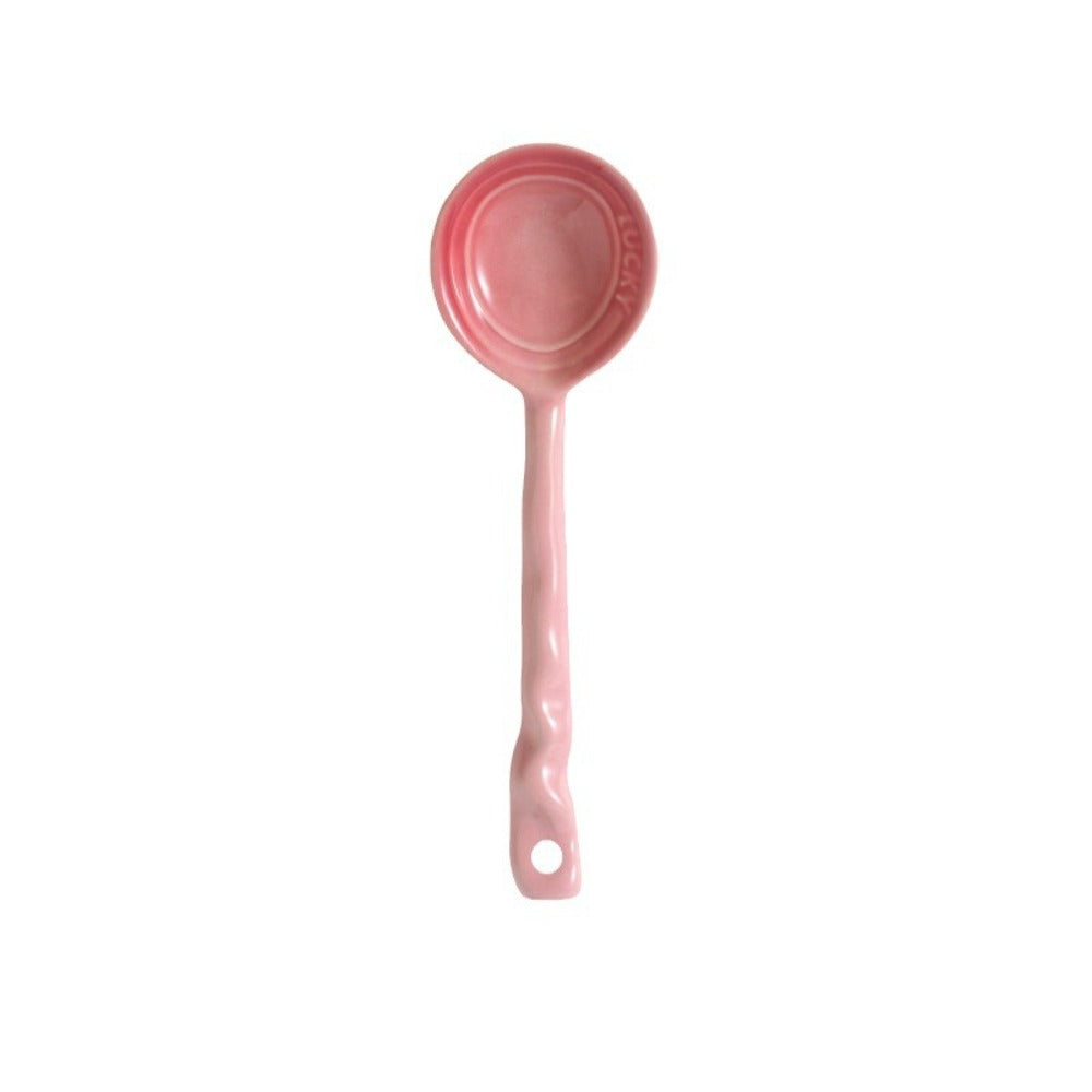 Cute Fairy Dessert Spoons, Stylish Long - Handled Ceramic Spoons, Suitable for Family Use. Japanese - Style Round - Headed Small Spoons, Used for Coffee, Tea, Yogurt, Ice - Cream, Appetizers and Desserts. Creative Soup Spoons and Tableware, Suitable