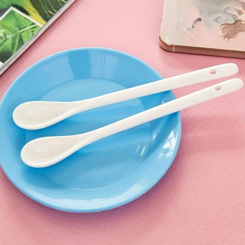White Long Handle Spoons Tea Honey Supplies Mini Creative Seasoning Spoon Ceramic Stirring Spoon Sugar Dessert