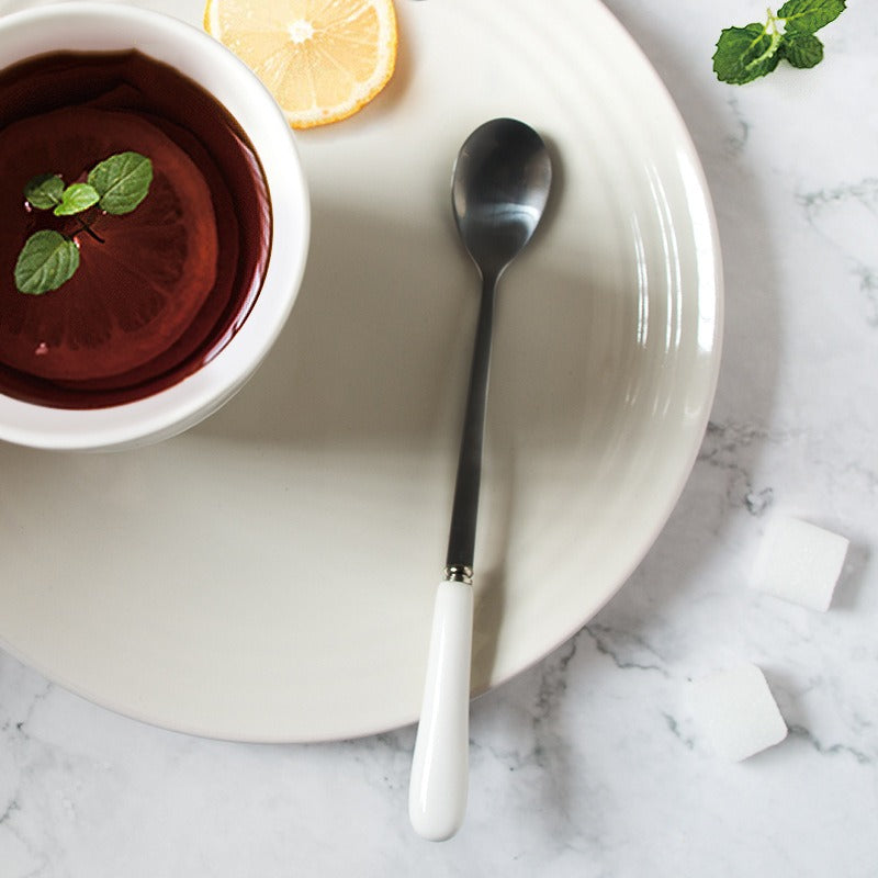 Spoon Handle Coffee Spoon Extended Dessert Spoon Milk Tea Spoon Small Spoon Lid Accessories